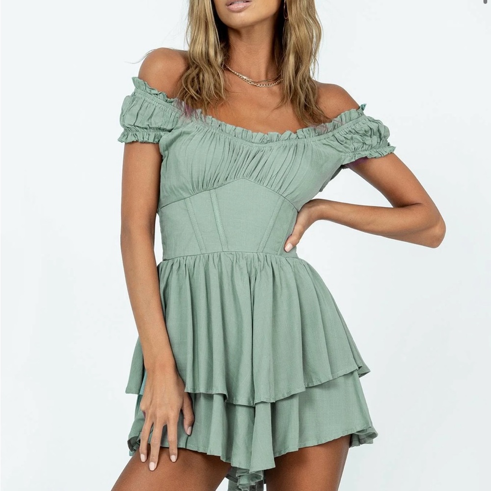 Princess Polly Tahiti Romper Sage
